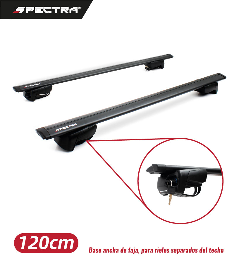 Base ancha de faja para rieles separados del techo con barras de 120cm