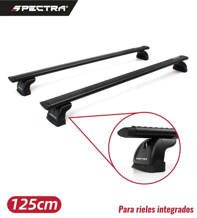 Barras para techo para riel bajo de 125cm negro