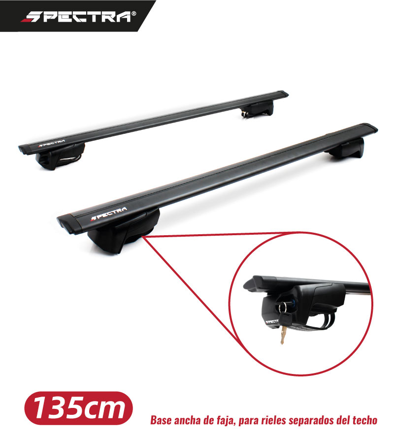Base ancha de faja para rieles separados del techo con barras de 135cm