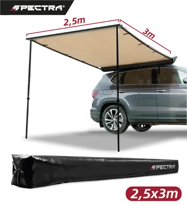 Toldo lateral beige 2.5x3 metros